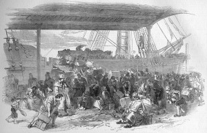 Embarkation at Waterloo Docks, circa 1850