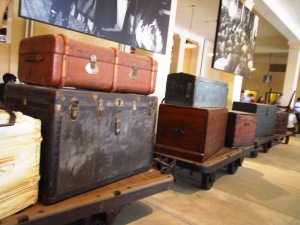 Antique trunks on Ellis Island