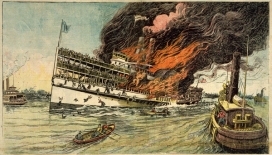 Only 300 of the approx. 1300 people survived this tragedy in the New York Bay in 1904.